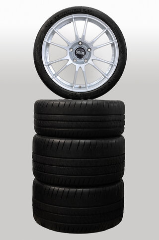 Wheelset OZ Ultraleggera HLT  Race Silver with Michelin Pilot Sport Cup 0, 8.5 + 11x 19/ 996 and 997