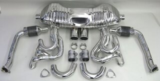Abgasanlage 986 -04 "RACE" Edelstahl , 200er HD Kats, 2x90mm Endrohre