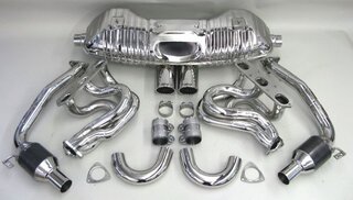 Abgasanlage 986 -04 "RACE" Edelstahl , 200er HD Kats, 2x90mm Endrohre