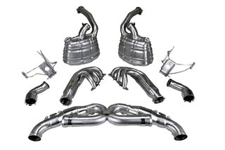 Exhaust System 996 GT3 MK1 "Brombacher GT" (Sound Version), Stainless, 200 Cell Cats, Dual 2x90 mm T