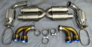 Silencieux titanium "Brombacher" 996 TT/GT2 avec cata 200 cellules (11,9kg)