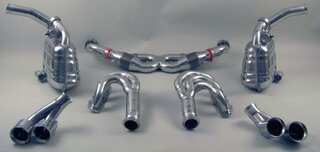 Klappen-Sportabgasanlage 997 09- "BROMBACHER" Edelstahl , 200Zeller 4x90mm Endrohre
