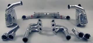 Klappen-Sportabgasanlage 997 09- "BROMBACHER" Edelstahl , 200Zeller 4x90mm Endrohre
