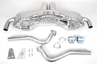 Schalldämpfer "Brombacher"  987-2 Cayman Endrohr 2x90mm, TÜV-Version