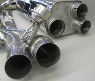 Silencieux sport "Brombacher" 997 turbo, à clapets avec bypass de cata (export) inox