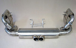 Exhaust System Race 997 GT3 Cup S "M&M" Catalytic Bypass, Stainless Steel with Tips 2x76mm
