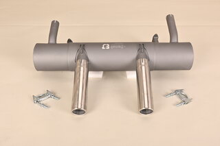 Sport Exhaust, Painted Stainless Steel, Straight Polished Twin Tail Pipes 356 A/b/c