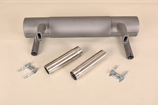 Sport Exhaust, Painted Stainless Steel, Straight Polished Twin Tail Pipes 356 A/b/c