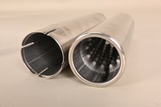 Sport Exhaust, Painted Stainless Steel, Straight Polished Twin Tail Pipes 356 A/b/c