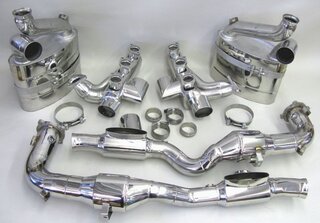 Exhaust System 993 Turbo / GT2 - CLUBSPORT / STREET - 200 Cell Catalytics - With Heat - For OEM Tips