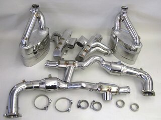 Exhaust System 993 Turbo / GT2 - CLUBSPORT / STREET - 200 Cell Catalytics - With Heat - For OEM Tips