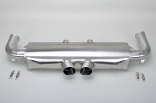 Race Center Muffler + Elbows 997.1 GT3 Cup / Cup S - Stainless Steel - Dual 3" (76 mm) Slash Cut Tip