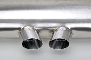 Race Center Muffler + Elbows 997.1 GT3 Cup / Cup S - Stainless Steel - Dual 3" (76 mm) Slash Cut Tip