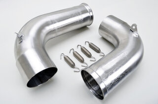 Race Center Muffler + Elbows 997.1 GT3 Cup / Cup S - Stainless Steel - Dual 3" (76 mm) Slash Cut Tip
