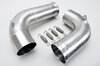 Race Center Muffler + Elbows 997.1 GT3 Cup / Cup S - Stainless Steel - Dual 3" (76 mm) Slash Cut Tip
