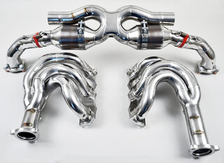Long Tube Sport Header and Cat Set 997.2 - Brombacher Edition - With 200 Cell HF Sport Catalytics