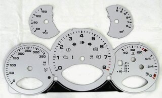 Fonds compteurs argent 997-2 Turbo PDK Km/h