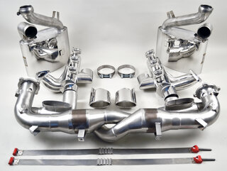Brombacher Exhaust System 993 Turbo / GT2 - Street - With Heat - 200 Cell Cats - Oval ø 90 mm Tips