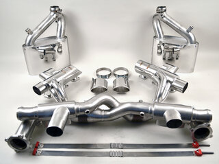 Brombacher Exhaust System 993 Turbo / GT2 - Street - With Heat - 200 Cell Cats - Oval ø 90 mm Tips