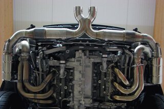 Exhaust System 997.2 GT3 10- "Brombacher" (Sound Version), Stainless, 200 Cell Cats, Dual Tips