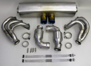 Abgasanlage "Brombacher" TITAN, 200Zeller, 2x90mm Endrohr Export (997 GT3 10- )