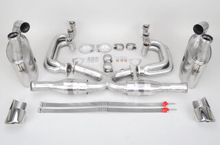 Abgasanlage "Brombacher Race" 993, 100 Zeller, 2x Endrohr oval Export Edelstahl