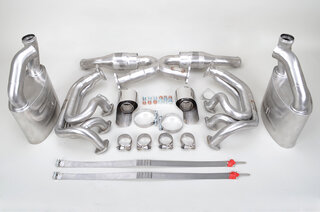 Abgasanlage "Brombacher Race" 993, 100 Zeller, 2x Endrohr oval Export Edelstahl