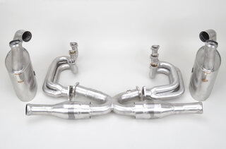 Abgasanlage "Brombacher Race" 993, 100 Zeller, 2x Endrohr oval Export Edelstahl