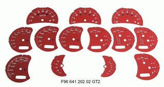 FVD Brombacher Instrument Face Set 996 GT2 - Guards Red - With Tach Logo