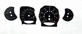 Instrument Face Set Panamera Turbo - Black - PDK - KPH - 350 KPH
