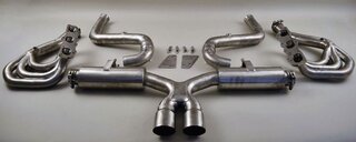 Abgasanlage 987.2 Cayman "RACE" Edelstahl , 200er HD Kats, 2x90mm Endrohre
