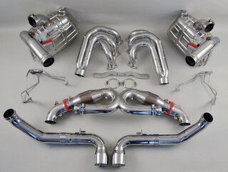 Exhaust System 997 GT3 "Brombacher"  (Sound Version) 200 Cell Sport Cats, Dual 2x90mm Center Exit