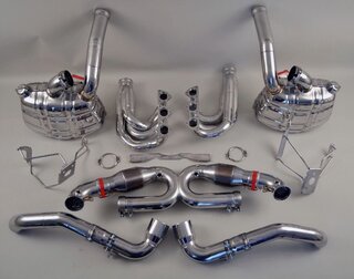 Exhaust System 997 GT3 "Brombacher"  (Sound Version) 200 Cell Sport Cats, Dual 2x90mm Center Exit