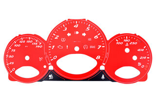 Instrument Face Set 987.1 - 3.2 L / 3.4 L - Guards Red - Manual - MPH - 190 MPH