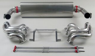 70 mm Race Exhaust System - 997.2 GT3 Cup "M&M" Cat Bypass, Stainless Steel, with Tips 2x70mm