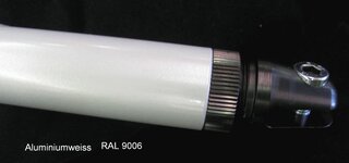 Pulverbeschichtung Bügel Weißaluminium RAL 9006