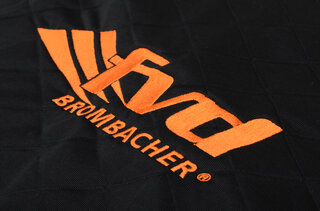 Brombacher Exclusiv Cover 996/997 ohne Heckspoiler Schwarz, Naht orange mit  FVD-Logo und Tasche