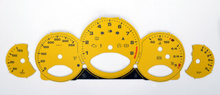Jeu fonds de compteurs jaune speed en km/h 997 GT3 RS boite  manuelle