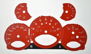 Jeu fonds de compteurs rouge indien en km/h 997 GT3 RS boite manuelle