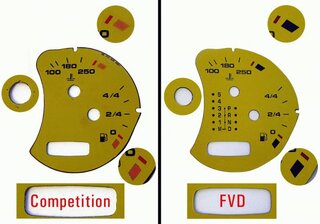 Jeu fonds de compteurs rouge indien en km/h 997 GT3 RS boite manuelle