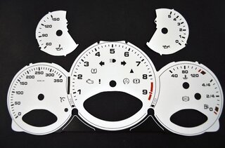 Gauge Faces white 997 GT3 manual Km/h
