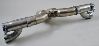 Mittelschalldämpfer -Bypass" Titan" 997 GT3 inkl. integrierten Endrohren Ø 90mm