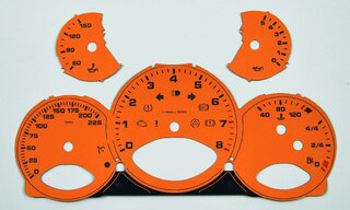 Gauge Faces RS-orange 997 Turbo MPH, manual, Celsius