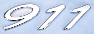 Schriftzug "911" verchromt
