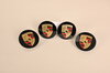 Center cap set (set of 4) black crest coloured for Wheel-and-tyre set 20-Zoll Sort Classic II