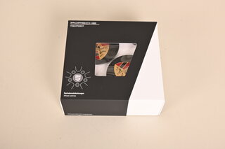 Center cap set (set of 4) black crest coloured for Wheel-and-tyre set 20-Zoll Sort Classic II