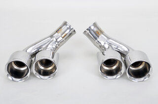 Endrohrsatz " Brombacher " Edelstahl poliert  997 S 09- Doppel rund 4x90mm