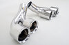 Endrohrsatz " Brombacher " Edelstahl poliert  997 S 09- Doppel rund 4x90mm