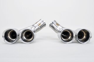 Endrohrsatz " Brombacher " Edelstahl poliert  997 S 09- Doppel rund 4x90mm
