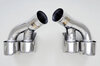 Endrohrsatz " Brombacher " Edelstahl poliert  997 S 09- Doppel rund 4x90mm